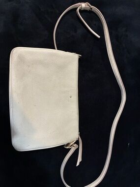 Kate Spade Cream Leather Crossbody Bag with Adjustable Strap